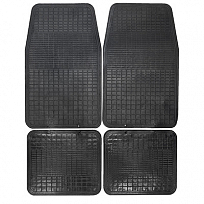 Коврик салона SKYWAY Стандарт 009 4пр. Резиновый Черный (п:63.5*40см,з:33*39см)